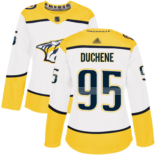 Adidas Predators #95 Matt Duchene White Road Authentic Women's Stitched NHL Jersey